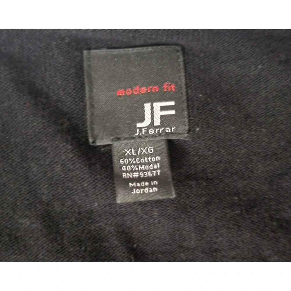 J Ferrar Mens XL Black Gray Brown Argyle V Neck Sweater Modern Fit Pullover